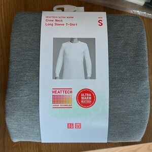Uniqlo Heattech Ultra Warm Crew Neck Long Sleeve T-Shirt, Grey Small